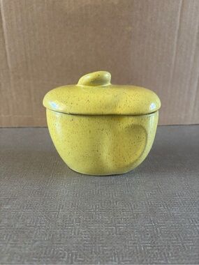 Speckled Yellow Ceramic Lidded Jar